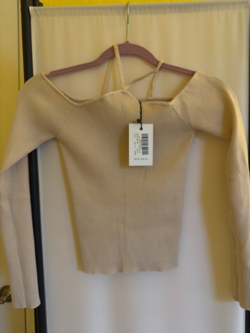 Dissh "Gianna" Biscuit Rib Knit Crop Top — Size 10